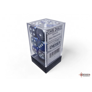 RSL Gaming AB | Gemini 12mm d6 Purple-steel/white Dice Block (36 dice)