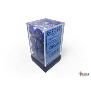 RSL Gaming AB | Gemini 16mm d6 Blue-Steel/white Dice Block (12 dice)