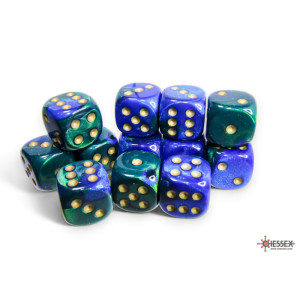 RSL Gaming AB | Gemini 12mm d6 Purple-steel/white Dice Block (36 dice)