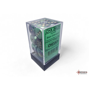 RSL Gaming AB | Gemini 12mm d6 Purple-steel/white Dice Block (36 dice)