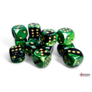RSL Gaming AB | Gemini 12mm d6 Purple-steel/white Dice Block (36 dice)
