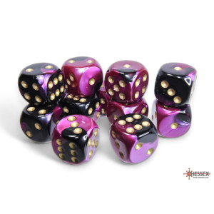 RSL Gaming AB | Gemini 16mm d6 Blue-Steel/white Dice Block (12 dice)