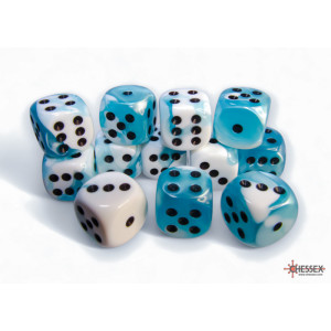 RSL Gaming AB | Gemini 12mm d6 Purple-steel/white Dice Block (36 dice)