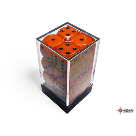 RSL Gaming AB | Opaque 16mm d6 Orange/black Dice Block (12 dice)
