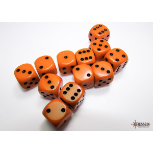 RSL Gaming AB | Opaque 12mm d6 Red/white Dice Block (36 dice)
