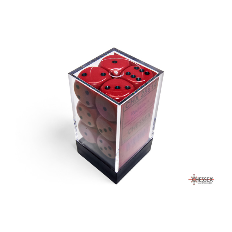 RSL Gaming AB | Opaque 16mm d6 Red/Black Dice Block (12 dice)