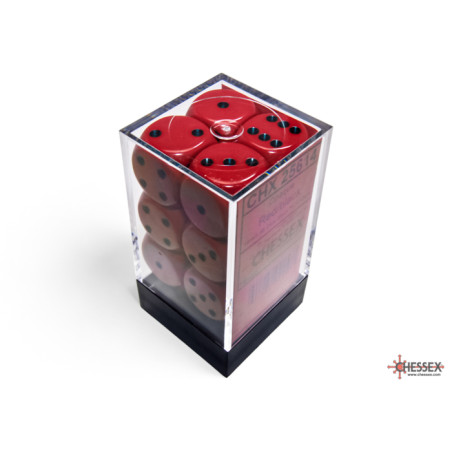 RSL Gaming AB | Opaque 16mm d6 Red/Black Dice Block (12 dice)