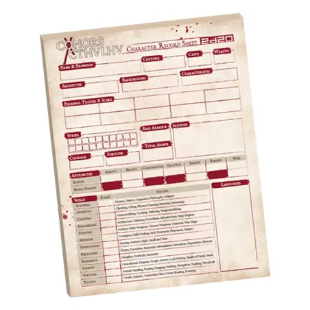 RSL Gaming AB | Cohors Cthulhu Character Sheet Printed Pad