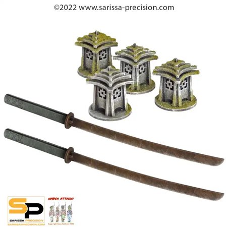 RSL Gaming AB | 28mm Japan - Lanterns and Rulers Set