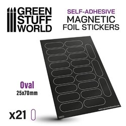 Oval Magnetic Sheet Self-adhesive - 25x70mm