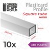 ABS Plasticard - Profile SQUARED TUBE 4 mm