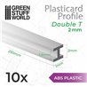 ABS Plasticard - Profile DOUBLE-T 2mm