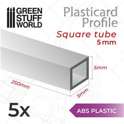 ABS Plasticard - Profile SQUARED TUBE 5 mm