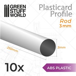 ABS Plasticard - Profile ROD 3mm