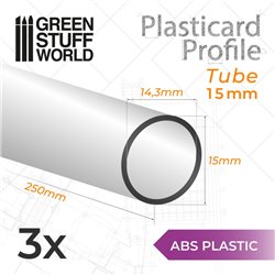 ABS Plasticard - Profile TUBE 15mm