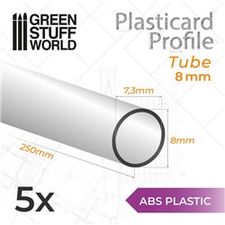 ABS Plasticard - Profile TUBE 8mm