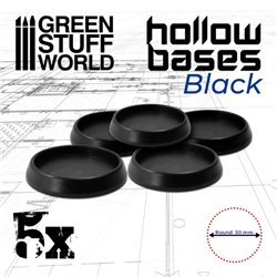 Hollow Plastic Bases - BLACK 50mm (5)