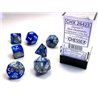 Gemini Polyhedral Blue-Steel w/white 7-Die Set