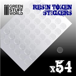 54x Resin Token Stickers 20mm 