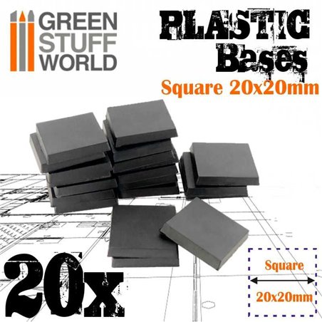 Plastic Bases - Square 20mm (20)
