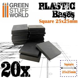 Plastic Bases - Square 25mm (20)
