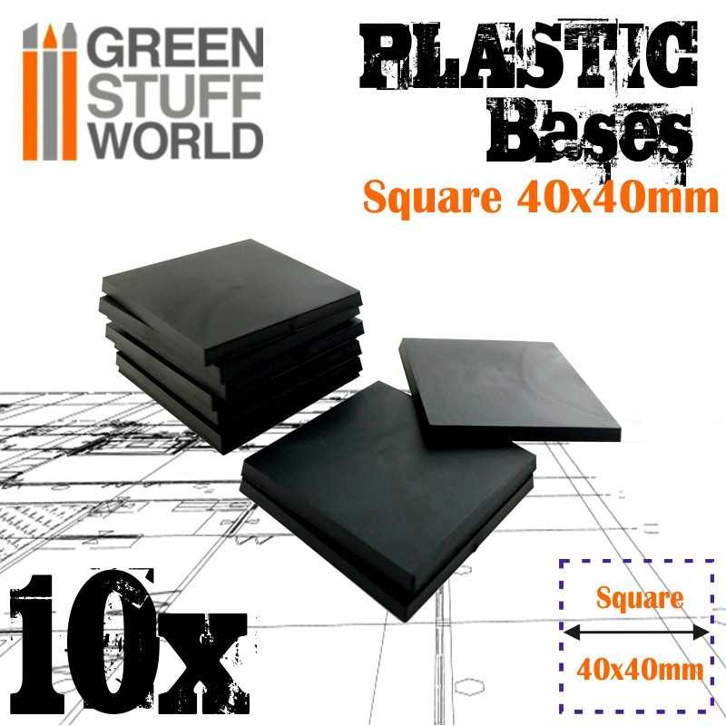 Plastic Bases - Square 40mm (10)