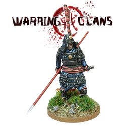 Samurai in full armour with Yari (spear)