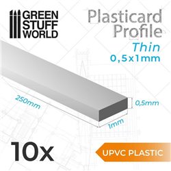 uPVC Plasticard - Thin 0.50mm x 1mm