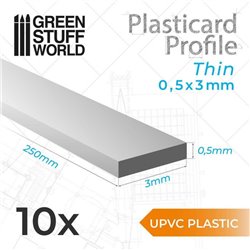 uPVC Plasticard - Thin 0.50mm x 3mm