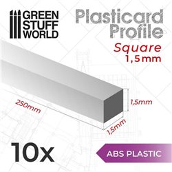 ABS Plasticard - Profile SQUARED ROD 1.5mm