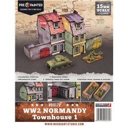 WW2 Normandy Townhouse 1 PREPAINTED [15mm/1:100]