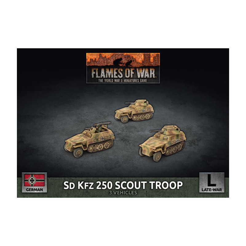 Sd Kfz 250 8cm/7.5cm/2cm Scout Platoon (x3 Plastic)
