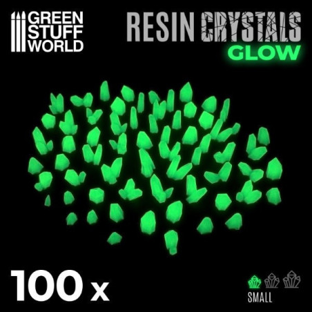 Green Glow Resin Crystals - Small