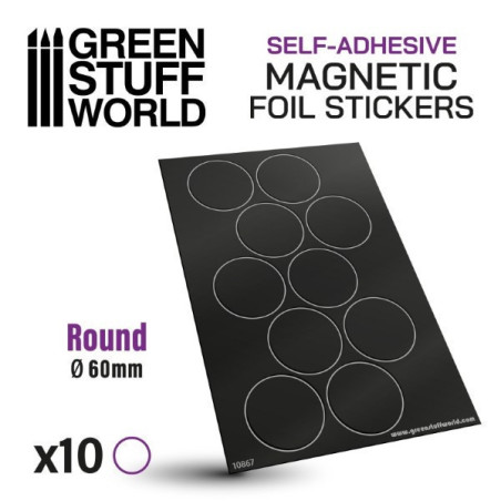 Round Magnetic Sheet  Self-adhesive - 60mm