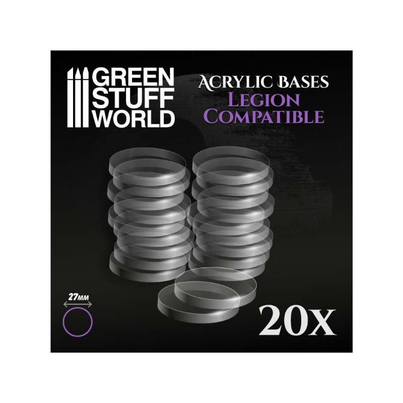 Acrylic Bases - Round 27 mm Clear (Legion)