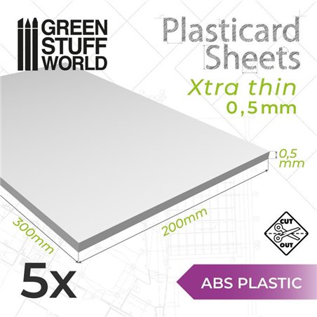 RSL Gaming AB | ABS Plasticard A4 - 0'5 mm COMBOx5 sheets