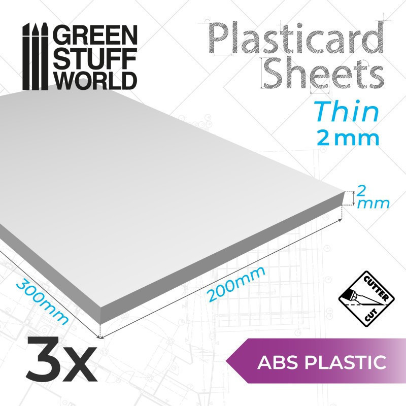 RSL Gaming AB | ABS Plasticard A4 - 2 mm COMBOx3 sheets