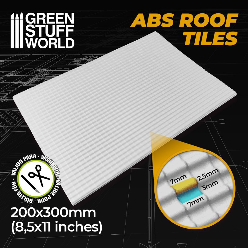 RSL Gaming AB | ABS Plasticard - ROOF TILES Textured Sheet - A4