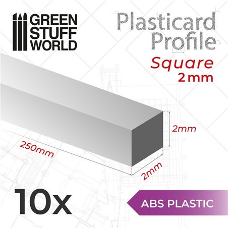 RSL Gaming AB | ABS Plasticard - Profile SQUARED ROD 2mm