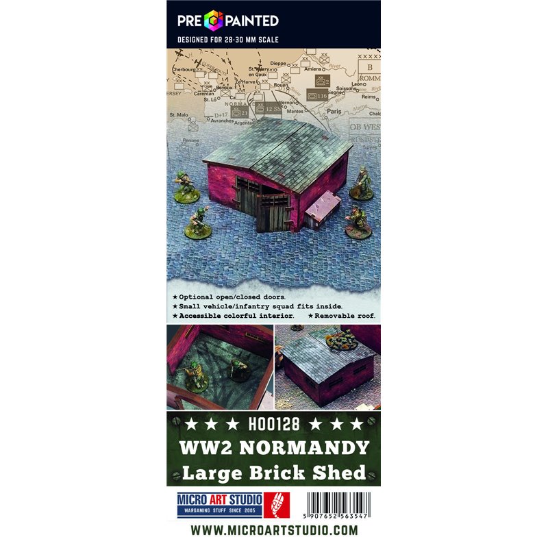 RSL Gaming AB | WW2 Normandy Large Brick Shed PREPAINTED (28mm)