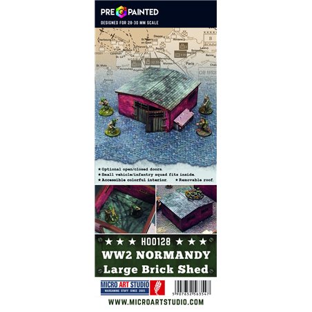 RSL Gaming AB | WW2 Normandy Large Brick Shed PREPAINTED (28mm)