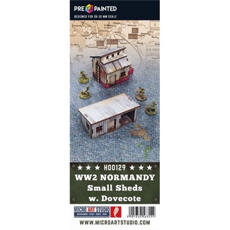 RSL Gaming AB | WW2 Normandy Small Sheds w. Dovecote PREPAINTED - 28mm
