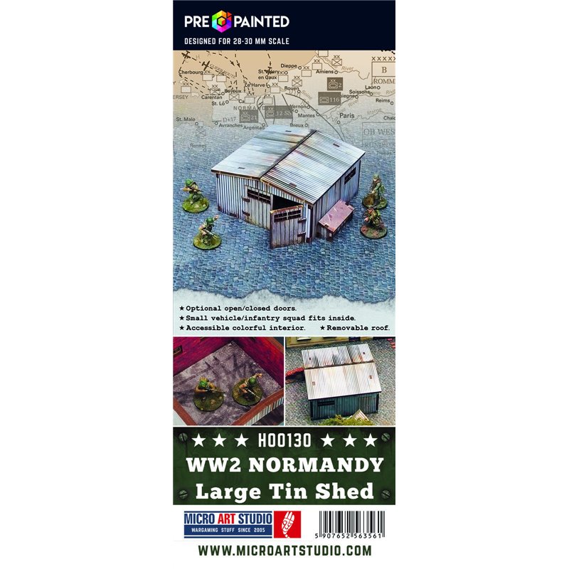 RSL Gaming AB | WW2 Normandy Large Tin Shed PREPAINTED (28mm)