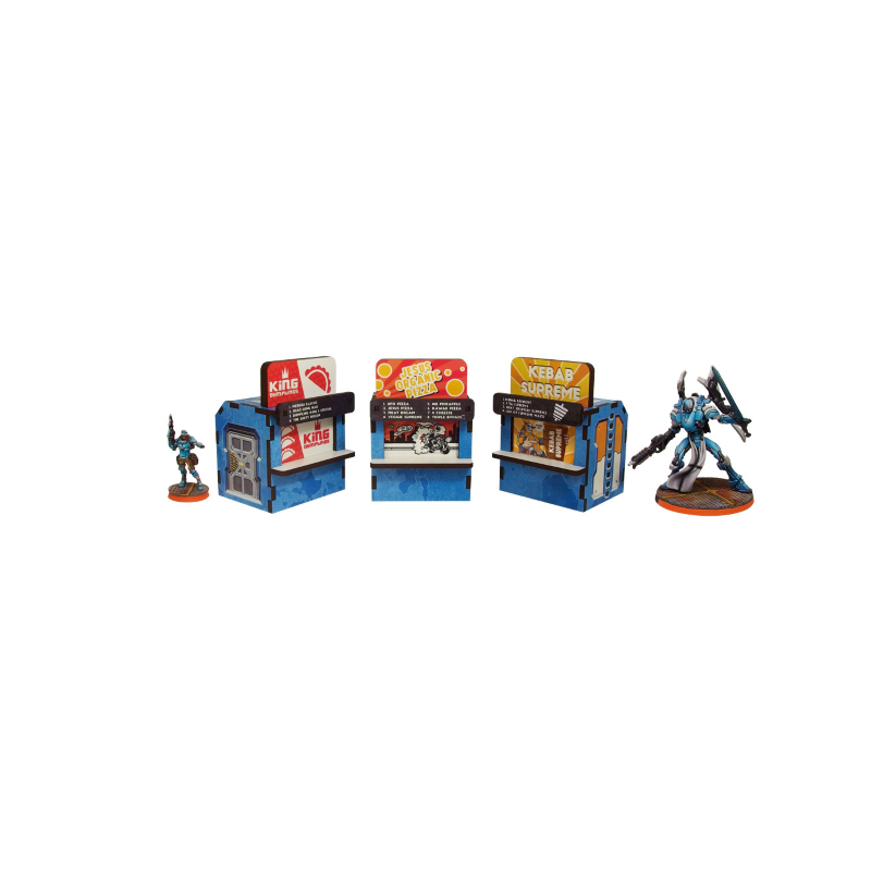 RSL Gaming AB | District 5 Food Booths (3) PREPAINTED (blue)