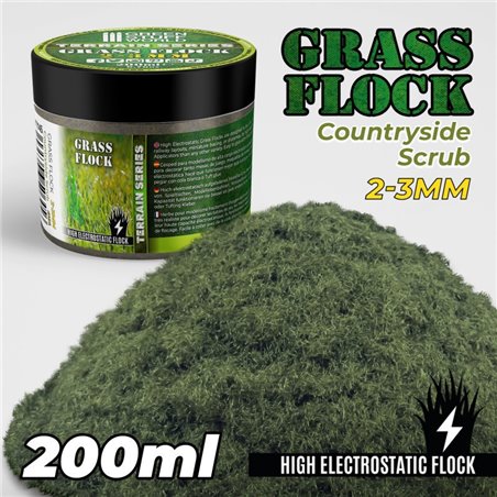 Static Grass Flock 2-3mm - COUNTRYSIDE SCRUB - 200 ml 