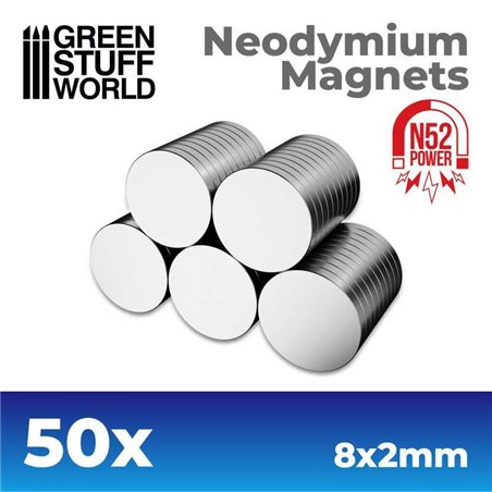 RSL Gaming AB | Neodymium Magnets 8x2mm - 50 units (N52)