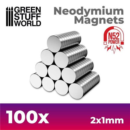 RSL Gaming AB | Neodymium Magnets 2x1mm - 100 units (N52)