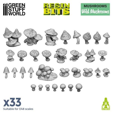 3D printed set - Wild Mushrooms