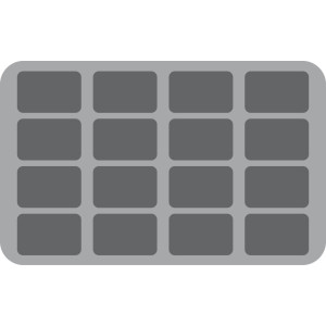 Feldherr 35 mm (1.4 inches) half-size Figure Foam Tray with 16 slots