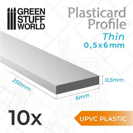 RSL Gaming AB | uPVC Plasticard - Thin 0.50mm x 6mm